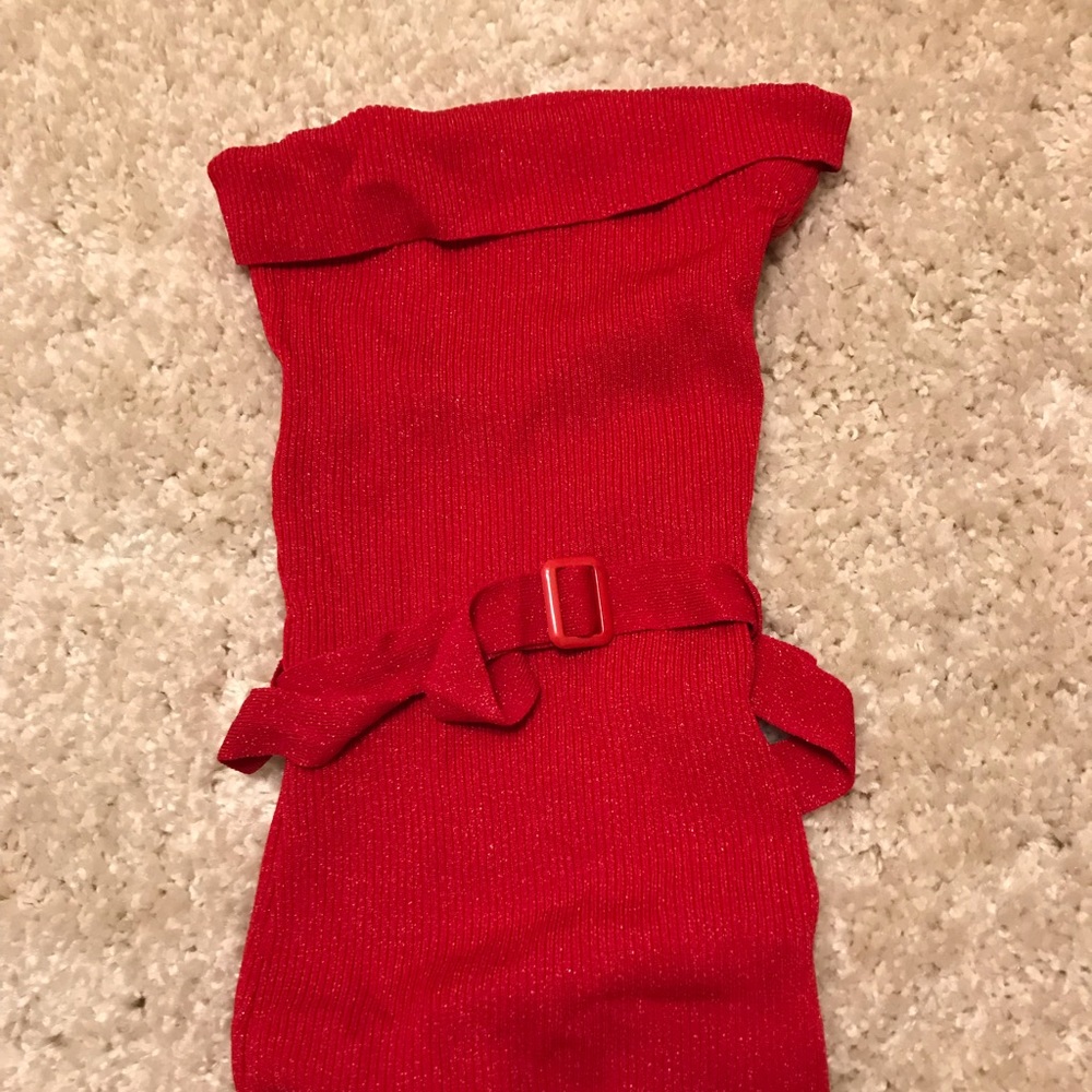 Red glitter tube top